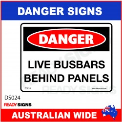 DANGER SIGN - DS-024 - LIVE BUSBARS BEHIND PANELS